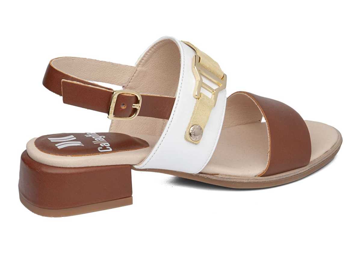 Callaghan 30304 Luna Sandaler med Hæl Dame Brune Hvite Gul | WTW9167QC