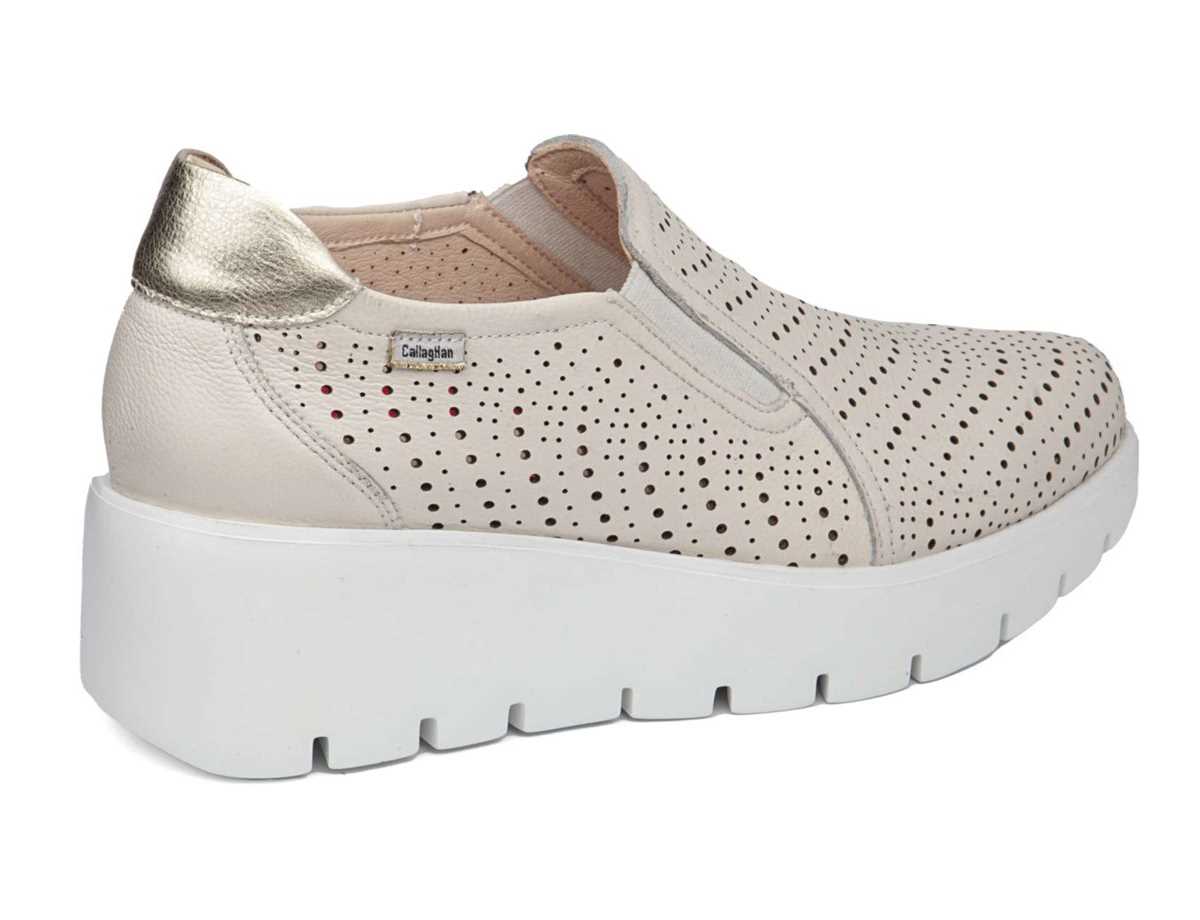 Callaghan 32103 Amal Platform Sneakers Dame Hvite Beige | FOQ5521ZJ