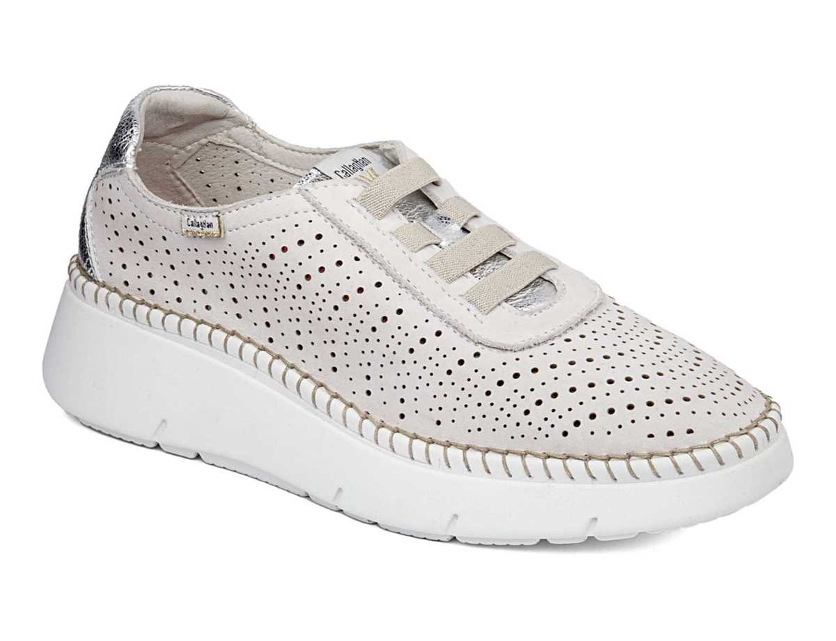 Callaghan 53600 Circular Sra. Platform Sneakers Dame Hvite Sølv | PMJ5538ZO